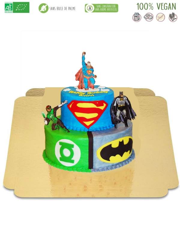 HappyTaart.nl Veganistische, biologische en glutenvrije Justice League cake - 60