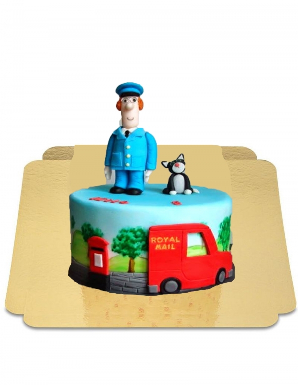 HappyTaart.nl Veganistische, biologische en glutenvrije Postman Pat cake - 81