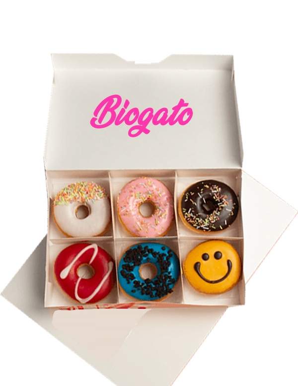 HappyTaart.nl 6 Donuts met vegan decor, zonder lage GI-suiker, biologisch en glutenvrij Geschikt voor diabetici en coeliakiepati