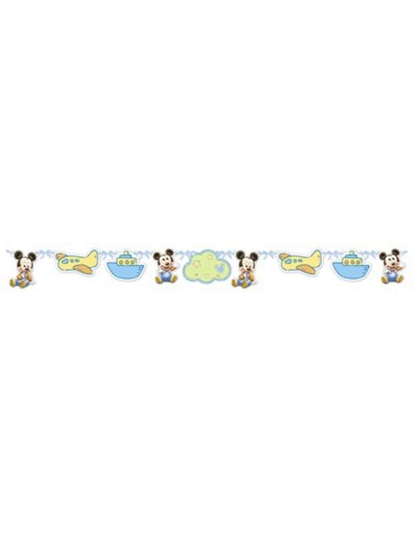 HappyTaart.nl Pack verjaardagsdecoratie 1 jaar oude babyjongen Mickey Disney - 4