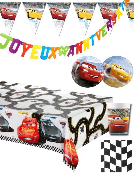HappyTaart.nl Disney Cars Verjaardagsdecoratiepakket Flash Mcqueen - 1