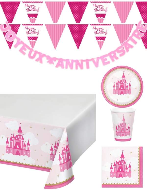 HappyTaart.nl Roze prinses meisje verjaardagsdecoratiepakket - 1