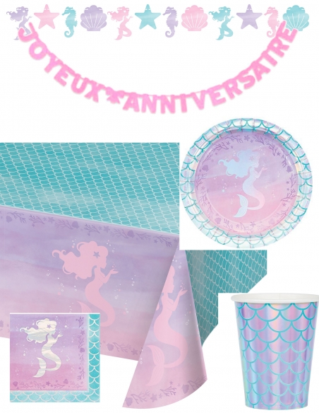 HappyTaart.nl Zeemeermin verjaardagsdecoratiepakket Ariel de kleine zeemeermin Disney prinses - 1