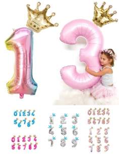 HappyTaart.nl Cijferballon met kroon - 1