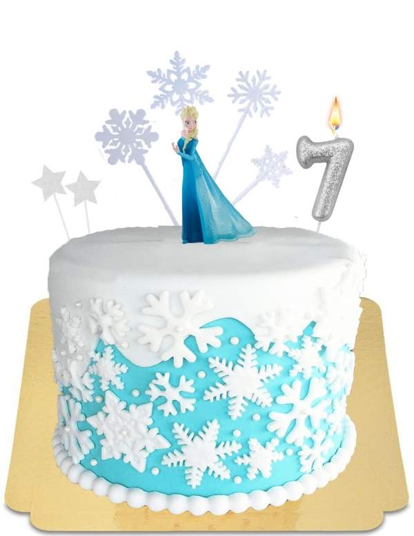HappyTaart.nl Winter Snow Queen cake met Elsa beeldje vegan, glutenvrij - 209