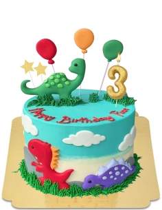HappyTaart.nl Schattige veganistische dinosaurustaart, glutenvrij - 54