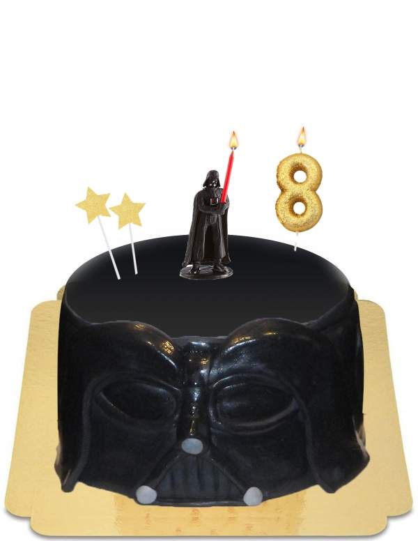  Star Wars Darth Vader cake met vegan kaars, glutenvrij - 12