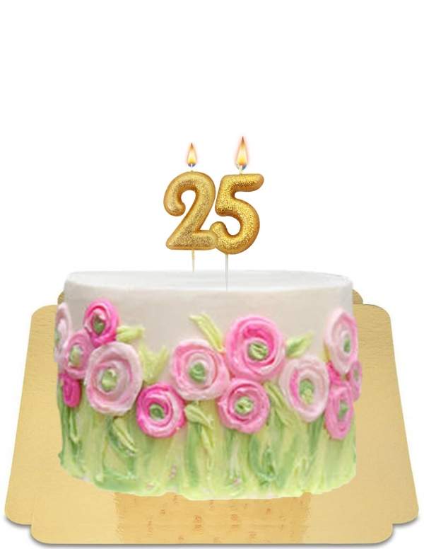  Veganistische handgeschilderde bloemencake met rozenreliëf, glutenvrij - 43