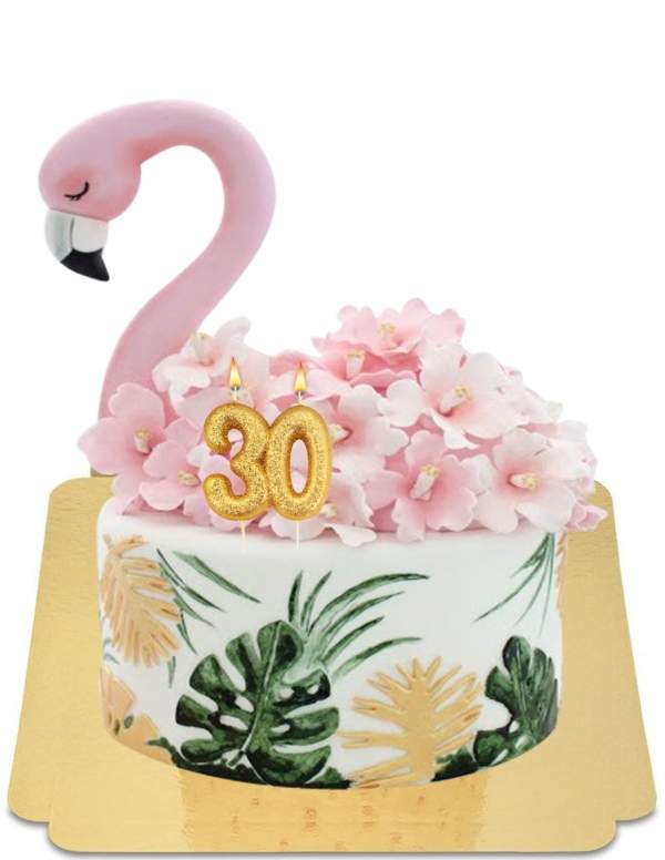  Veganistische flamingo- en bloemencake, glutenvrij - 43