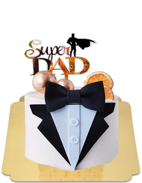  Vadertaart in wit kostuum voor verjaardag of vaderdag vegan, glutenvrij - 247
