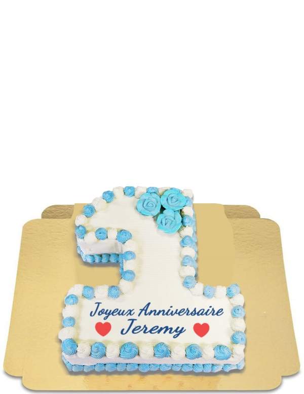  Nummertaart 1 jaar (ander nummer en kleur naar keuze) vegan, glutenvrij - 109