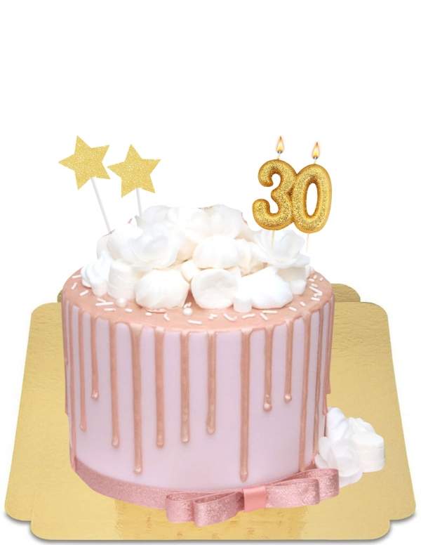  Roze en witte vegan meringue drip cake, glutenvrij - 22
