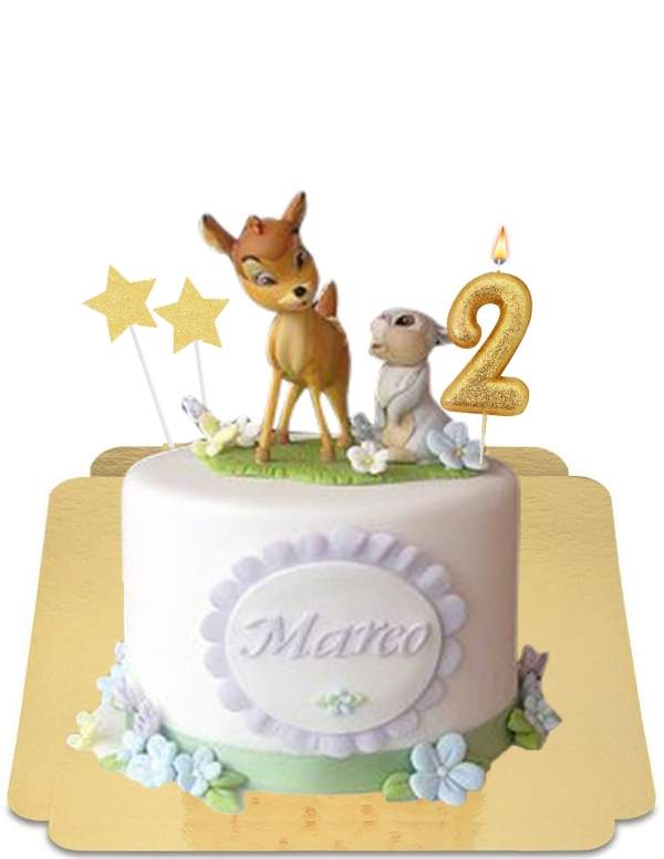  Bambi cake met vegan suikerpasta beeldje, glutenvrij - 137