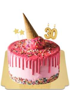  Vegan roze drip effect ijstaart, glutenvrij - 156