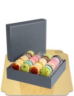 HappyTaart.nl Doos met 24 luxe vegan, biologische, glutenvrije gedecoreerde bitterkoekjes geschikt voor coeliakiepatiënten met 5