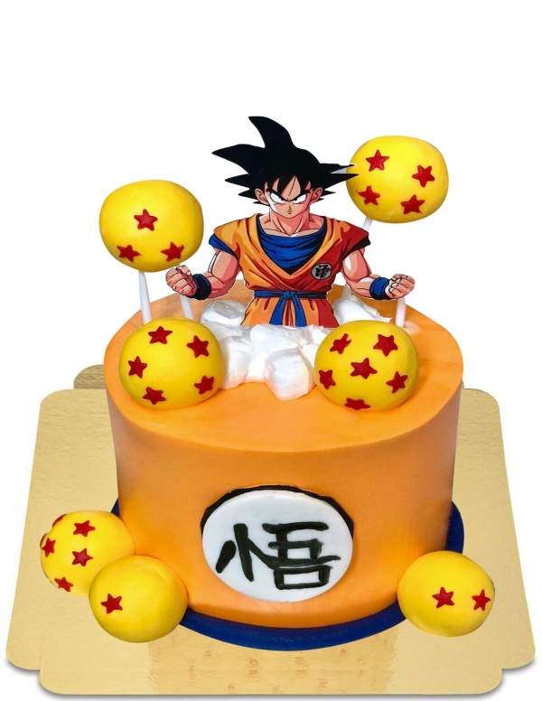 HappyTaart.nl Vegan oranje Dragon ball Z Sangoku cake, glutenvrij - 1