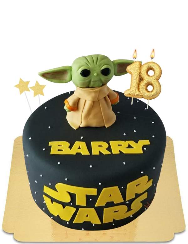  Star wars Yoda cake op sterrenhemel vegan, glutenvrij - 134