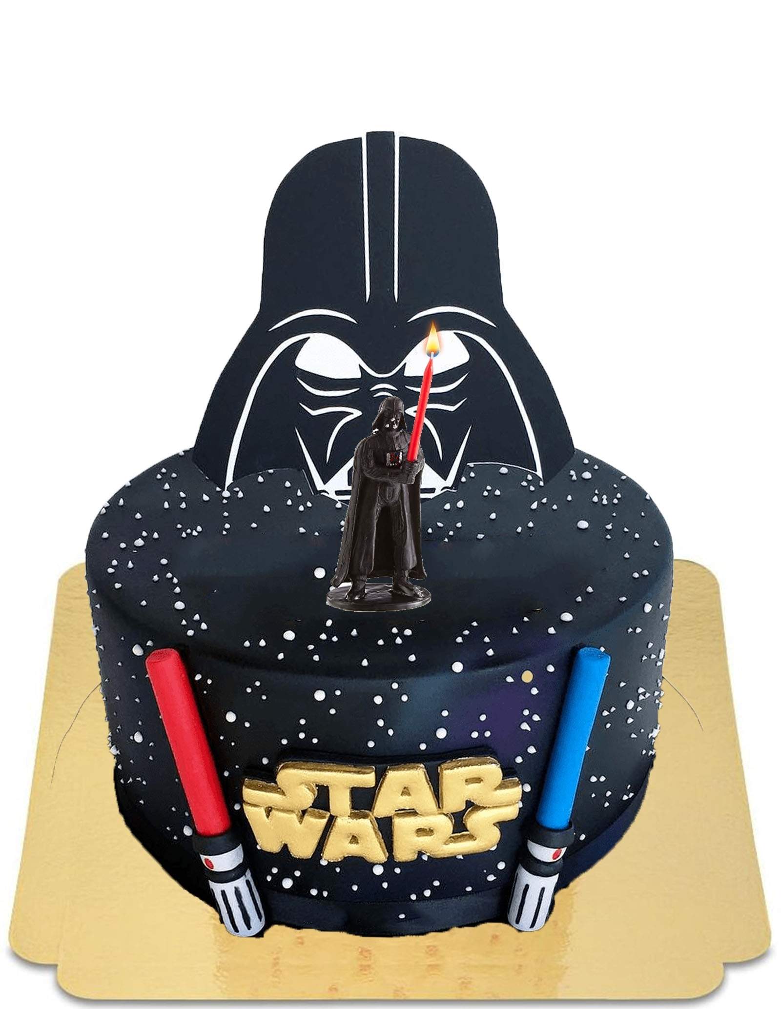 verkrachting iets Glimmend Star Wars Darth Vader cake en vegan lichtzwaard, glutenvrij