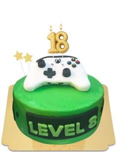 Vegan witte Xbox gamer cake met handvat, glutenvrij - 269