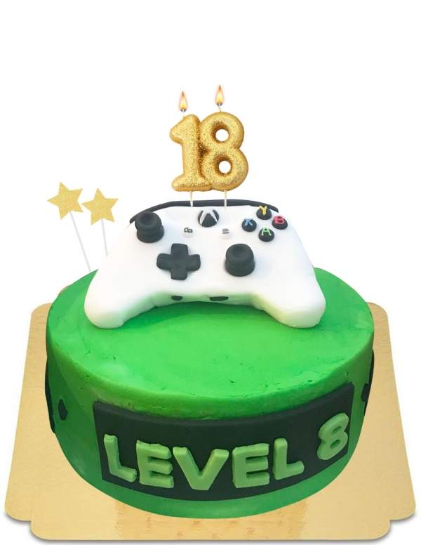 Vegan witte Xbox gamer cake met handvat, glutenvrij - 269