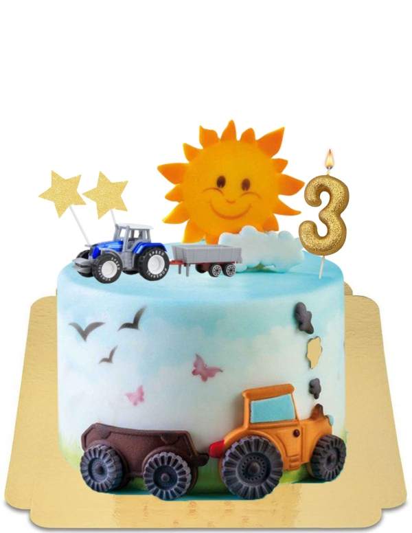  Glutenvrije, Vegan Sunny Blue Sky Tractor Cake - 111