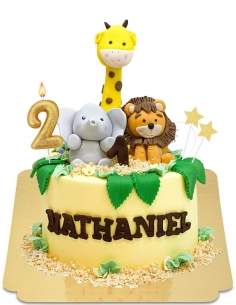  Veganistische baby Jungle Animal Menagerie-taart, glutenvrij - 55