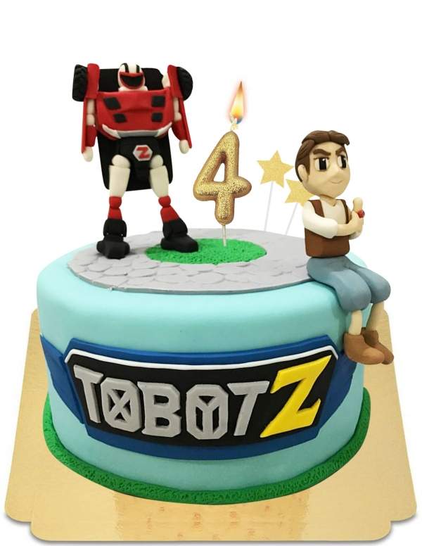  Tobot Z cake met vegan marsepein figuren, glutenvrij - 276