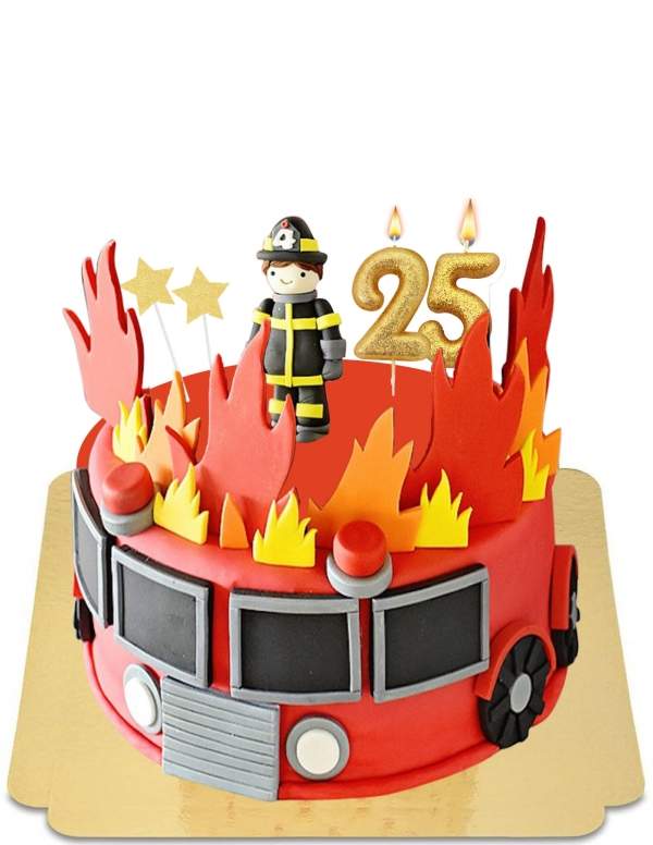  Glutenvrije brandweerwagentaart voor volwassenen in de vorm van een veganistische brandweerwagen - 258