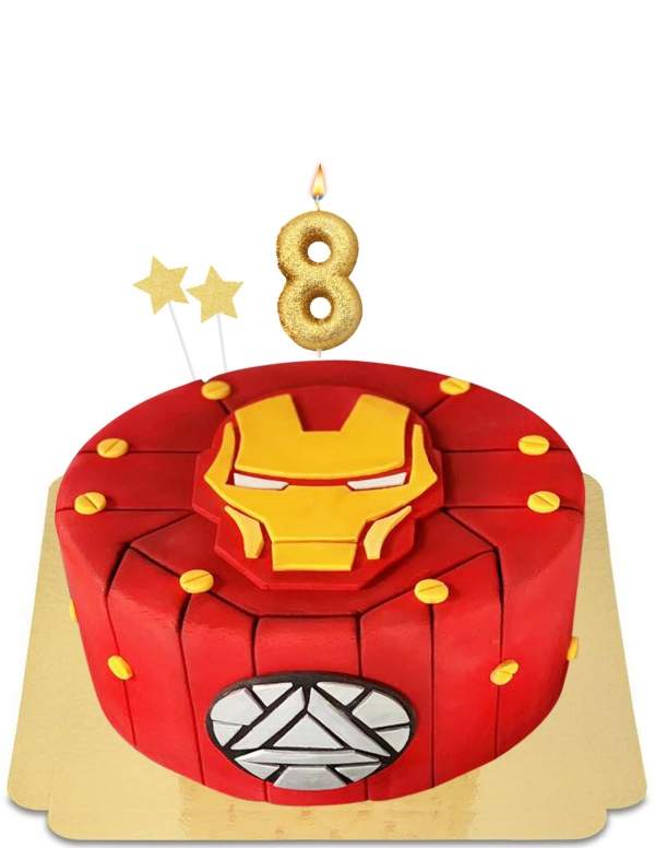 Iron Man cake met vegan crest, glutenvrij - 259