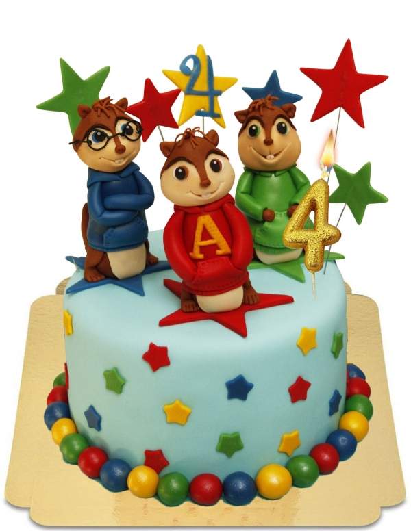  Alvin and the Chipmunks Simon en Théodore cake vegan, glutenvrij - 24