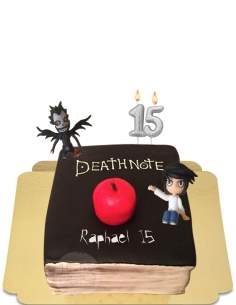 Death note L en Ryûk cake in vegan marsepein, glutenvrij - 7