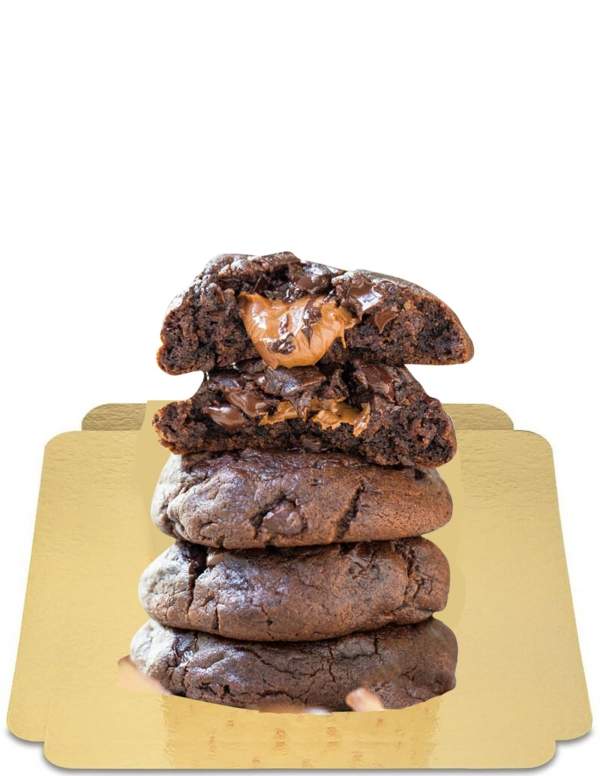  4 "Fudgy" koekjes met vegan melting caramel, glutenvrij zonder suiker met lage glycemische index geschikt voor diabetici en - 7