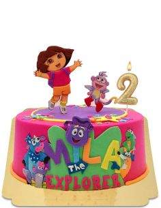 HappyTaart.nl Dora the Explorer cake, vegan en glutenvrij - 95
