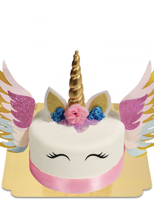 HappyTaart.nl Glutenvrije, biologische en vegan winged unicorn cake - 1