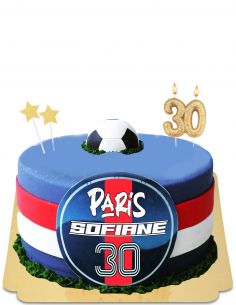 HappyTaart.nl Veganistische, biologische en glutenvrije Paris voetbal taart - 1