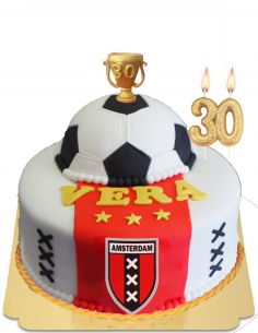 HappyTaart.nl Glutenvrije Voetbal Amsterdam Taart - 1