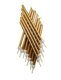  12 Extra hoge kaars 10 cm zilver en goud - 1