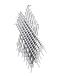  12 Extra hoge kaars 10 cm zilver en goud - 1